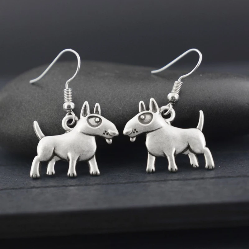 Baru Retro Mode Bull Terrier Anting Menjuntai Wanita Boho Lucu Anjing Brincos Kekasih Hadiah Perhiasan Anting Menjuntai untuk Anak Perempuan Pendientes