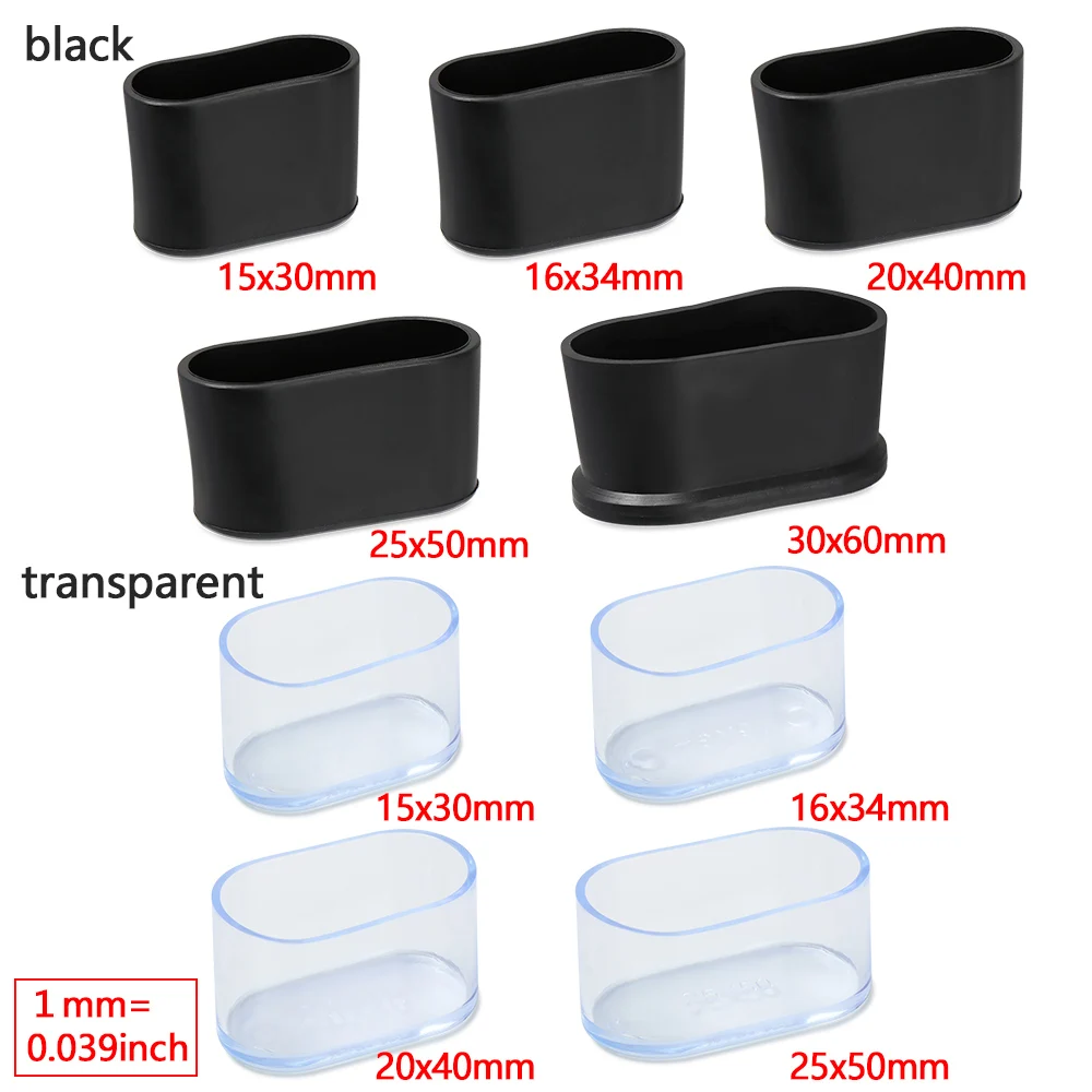 4Pcs ลื่นรูปไข่เก้าอี้ขา Protector ซิลิโคนตารางเฟอร์นิเจอร์ถุงเท้าฝุ่น Leveling ฟุต Botto