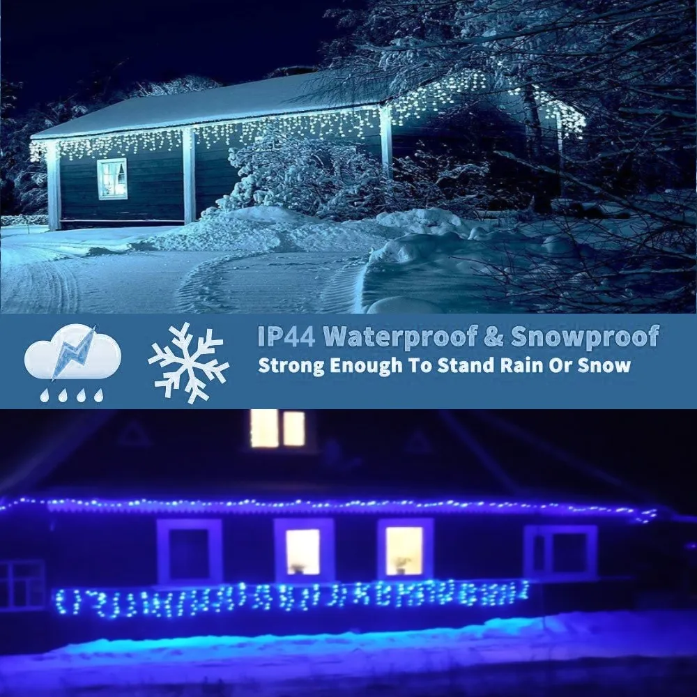 Trang Trí Giáng Sinh 2023 LED Màn Sáng Rủ Xuống 0.4-0.6M Năm Mới 2022 Trang Trí Icicle Ánh Sáng Ngoài Trời Đường Vòng Hoa trong Căn Nhà