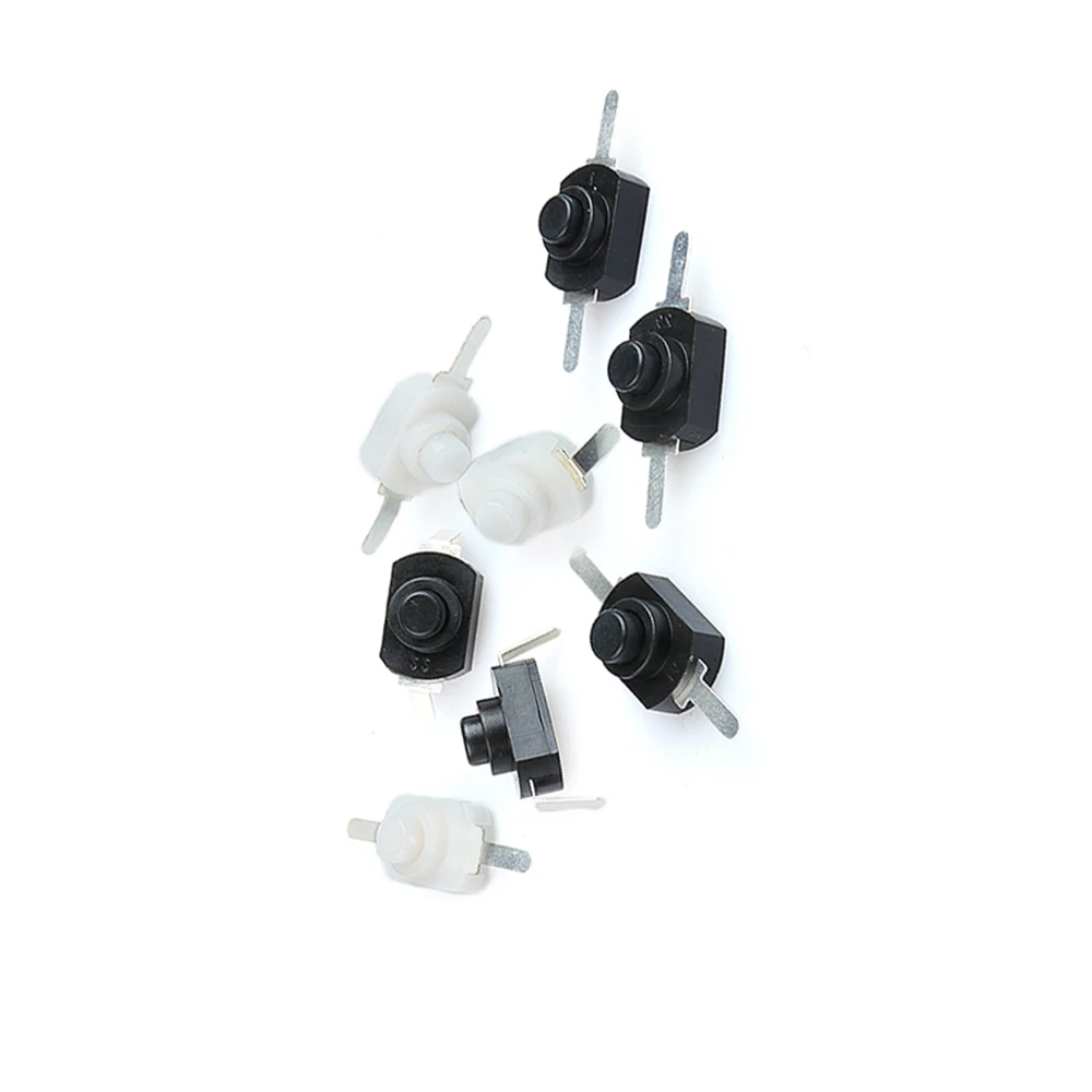 10 ชิ้น/ล็อต 1208YD 1288BM DC 30V 1A 12*8 มม.ปิด Mini Push ปุ่มสวิทช์สําหรับไฟฉายไฟฟ้าสีดําสีขาว Self Locking