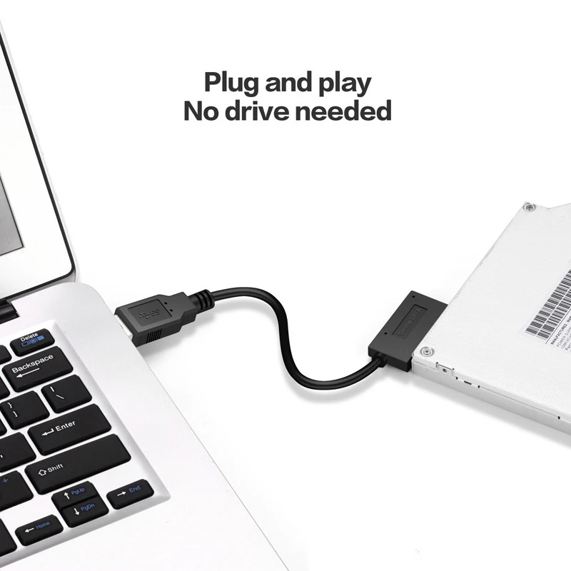 35CM USB Adapter PC 6P 7P CD DVD Rom SATA USB 2.0 To Slimline Sata 13 pin Ổ Cáp Cho Máy Tính Xách Tay Máy Tính Xách Tay