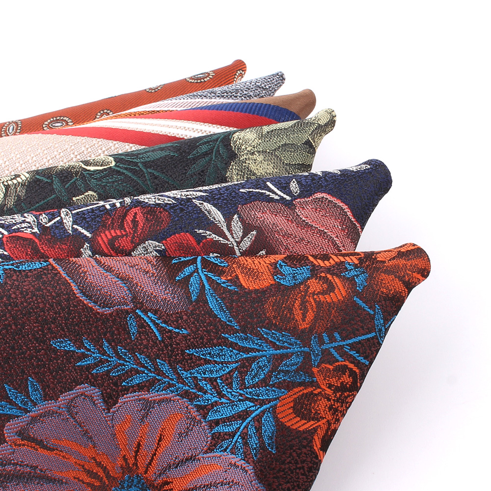 Jacquard พ็อกเก็ตสแควร์สำหรับผู้ชายผู้หญิงลายหน้าอกผ้าเช็ดตัว Hanky สุภาพบุรุษ Kerchief ผู้ชายชุดผ้าเช็ดหน้าดอกไม้กระเป๋าผ้าเช็ดตัว