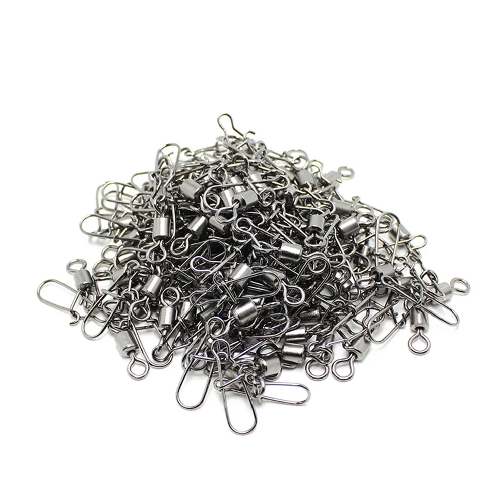 30 unids/lote conector de pesca giratorios Pin de enclavamiento Snap giratorio de acero inoxidable señuelo para anzuelo accesorios de pesca