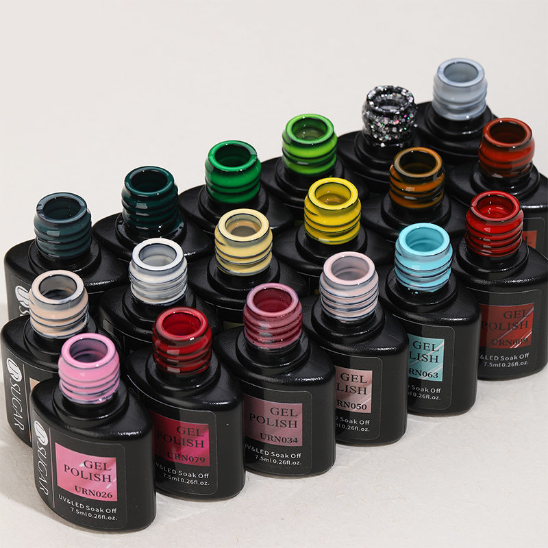 UR SUGAR 7.5ml Nude Glitter สีเล็บเจลกึ่งถาวร Soak Off Nail Art Base Top Coat UV LED เจลเล็บ