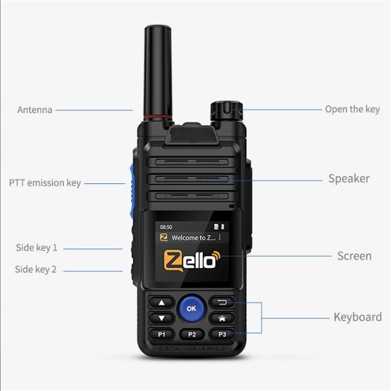 หูฟัง Desktop Charger 4G Gps Zello Walkie Talkie ยาว Mobile Ham POC วิทยุสมัครเล่น Android Walkie Talkie 50km 100 Km