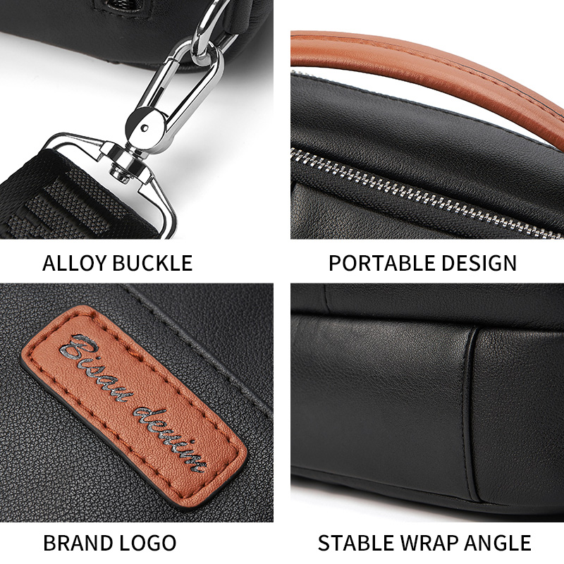 バイソン-メンズカジュアルチェストバッグ,本革デニムスタイルバッグ,大容量ビジネスバッグ,N20139-1B