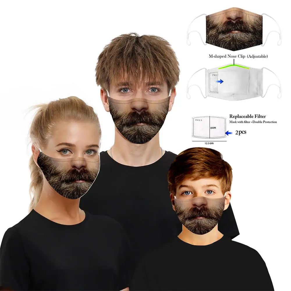 รูปแบบสีสันปากหน้ากากป้องกันฝุ่นป้องกัน PM2.5 เปิดใช้งานคาร์บอนกรองกระดาษ Face Mask ล้างทําความสะอาดได้ปาก-muffle