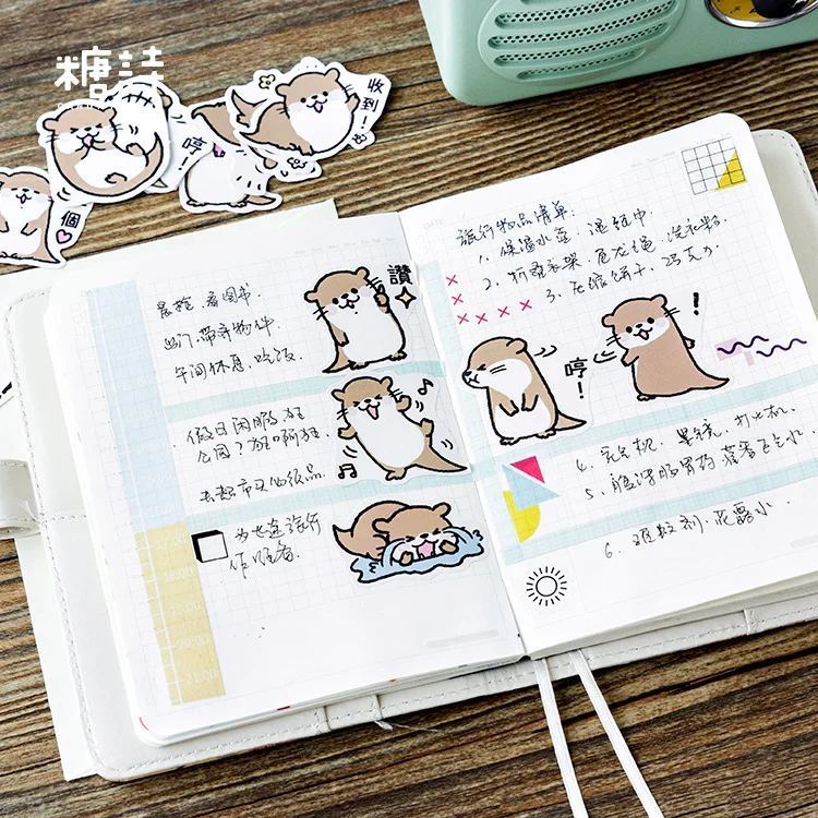 Mohamm น่ารักสัตว์ Otter Masking สติกเกอร์ Scrapbooking ไดอารี่ญี่ปุ่นเครื่องเขียนกระดาษ Deco อุปกรณ์โรงเรียน