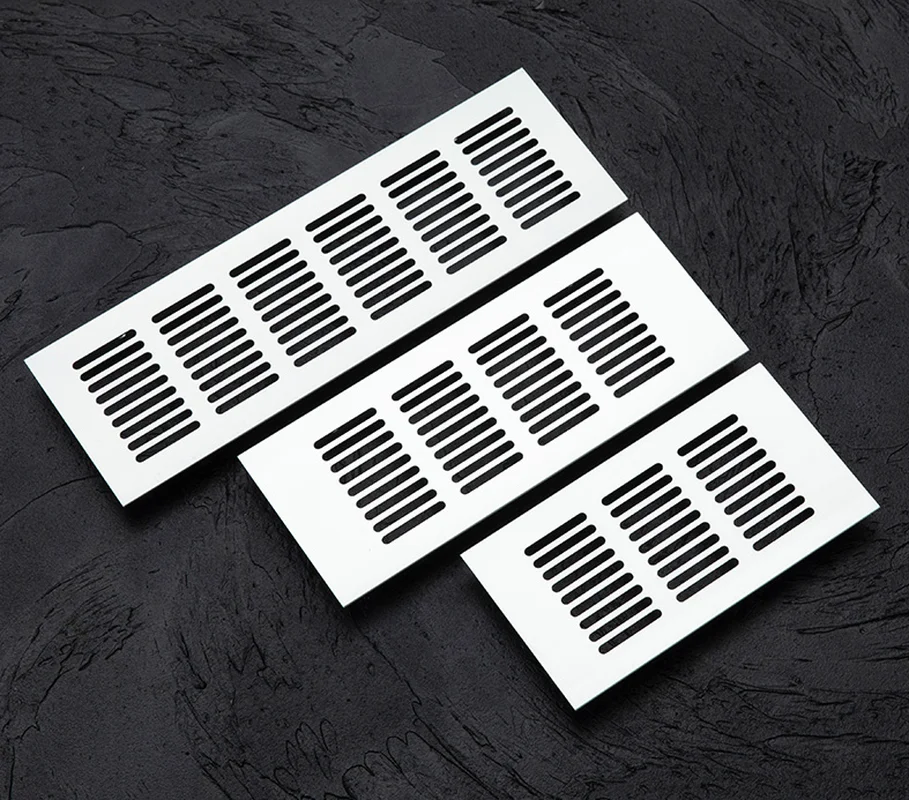 Rejillas de ventilación de 50/80mm de ancho, hoja perforada de aleación de aluminio, placa web, rejilla de ventilación, hoja perforada