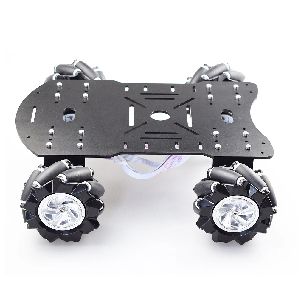 Placa dupla 4WD Omni Mecanum Roda Car Kit, Motor Encoder para Arduino Raspberry Pi Raspberry Pi ROS Robot, Placa dupla, 4Pcs, 15kg