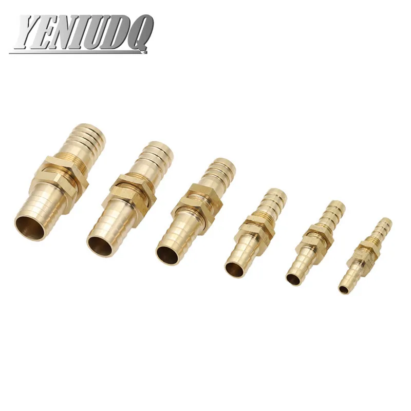 Ống 6 8 10 12 14 16Mm Hose Barb Vách Ngăn Bằng Đồng Kẽm Gai Ống Ống Nối Kết Nối Adapter Dành Cho khí Nhiên Liệu Nước Đồng