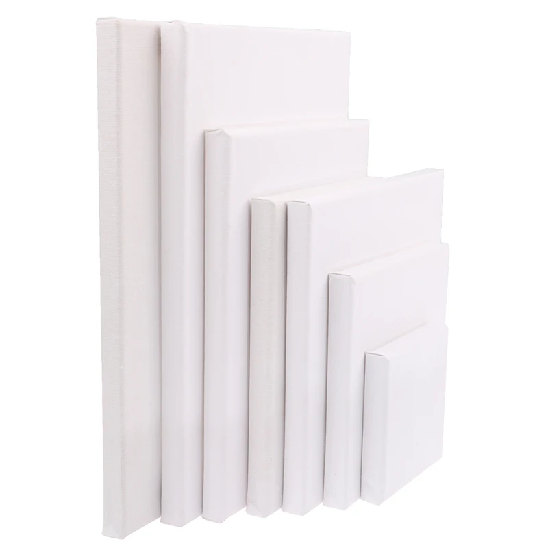 Lienzo de artista cuadrado blanco en blanco para pintura al óleo sobre lienzo, pintura al óleo de acuarela acrílica con marco de madera como imprimación
