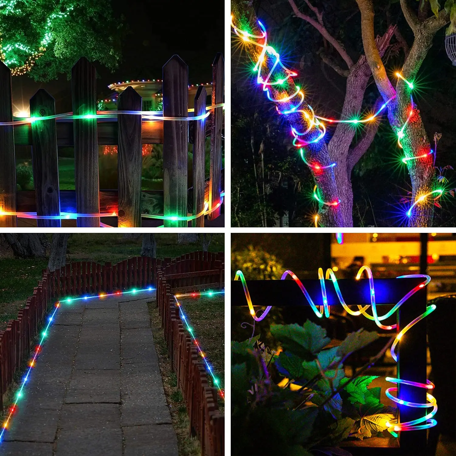ไฟสายเชือก LED กลางแจ้งพวงมาลัยถนนสำหรับสวนในสวนปีใหม่2023ม. 5ม. 10ม. 15ม.