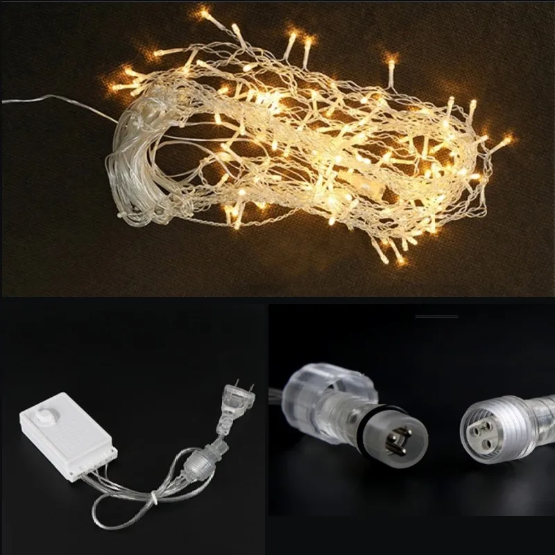 Led Màn Vòng Hoa Trên Cửa Sổ Đường Vòng Hoa Trên Nhà Festoon Icicle Màn Sáng 3M * 1M cắm Hoạt Động
