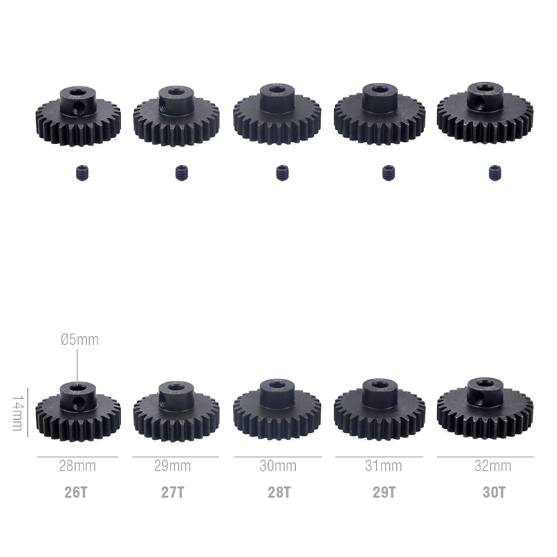 M1 5mm 11T 12T 14T 15T 17t 18t 20T 21t 22T 24T 25T 26T 28T 30T Schwarz stahl metall Ritzel Motor Getriebe Für 1/10 Rc Modell Auto Motor