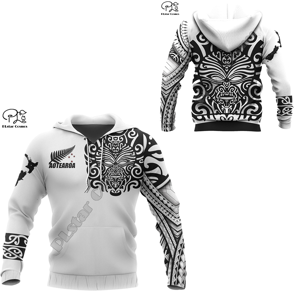 PLstar Cosmos 뉴질랜드 국가 마오리 Aotearoa 부족 문신 기호 3Dprint 남성/여성 NewFashion 하라주쿠 후드 풀오버 B-31