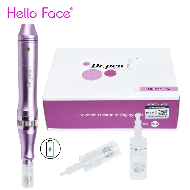 Dr.pen-M7-W Derma Pen Agulha Cartucho Agulha Dicas, Electric Micro Rolling Machine, Sem Fio, 12 Pin