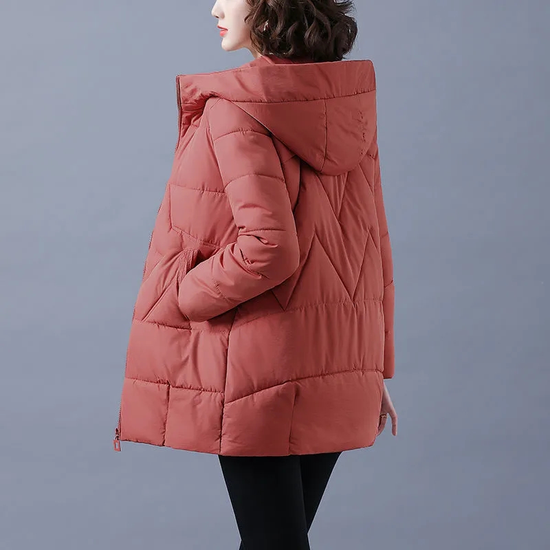 2025ผู้หญิงใหม่ฤดูหนาวเสื้อแจ็คเก็ตยาวWarm ParkasหญิงThicken Coatผ้าฝ้ายเบาะParka Jacket Hooded Outwear M-4XL