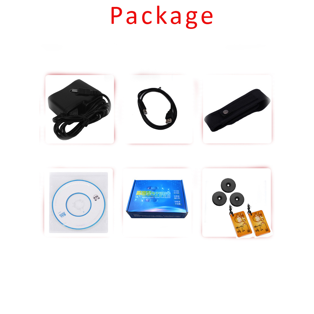 卸売 RFID ガードツアーパトロールシステム 125KHZ パトロールレコーダー + 10 個ポイント + 2 スタッフ RFID タグ