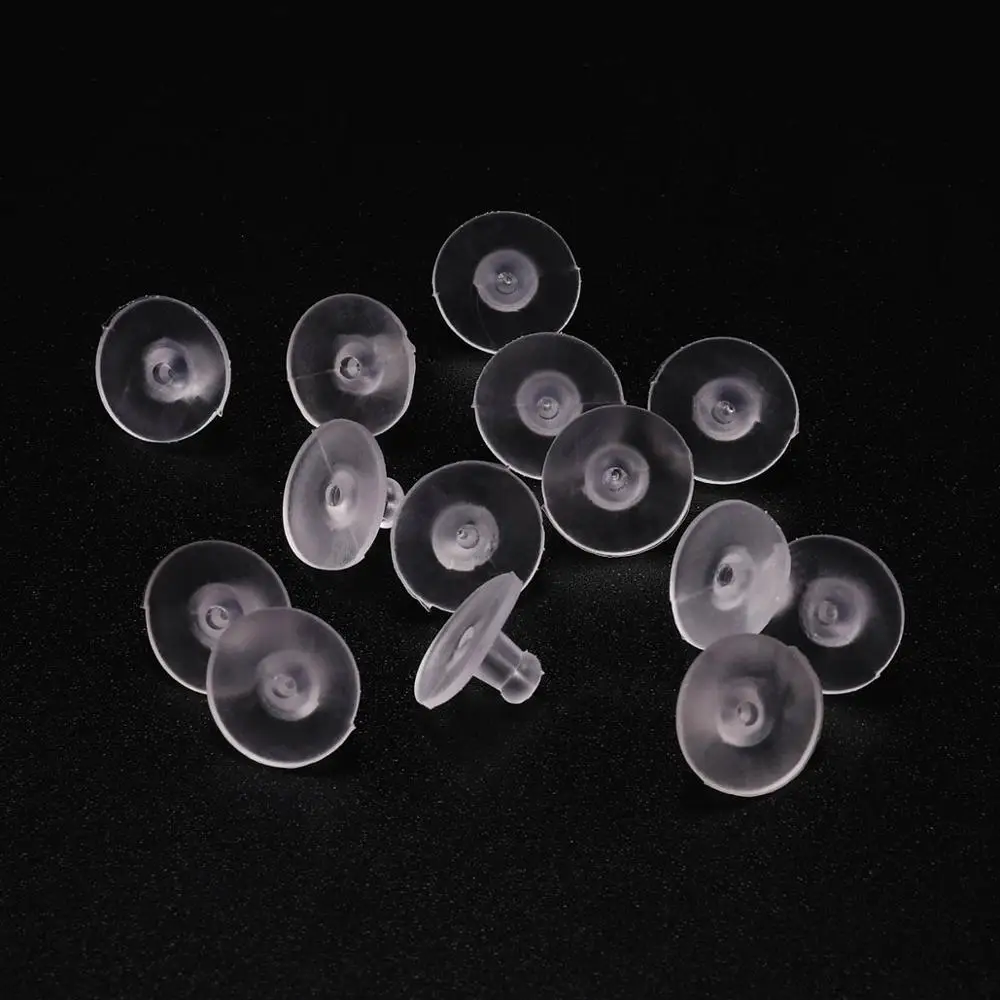 100 unids/lote pendientes de goma pendientes de silicona redondos tapones para los oídos tapones bloqueados pendientes tapones traseros suministros para joyería DIY oreja