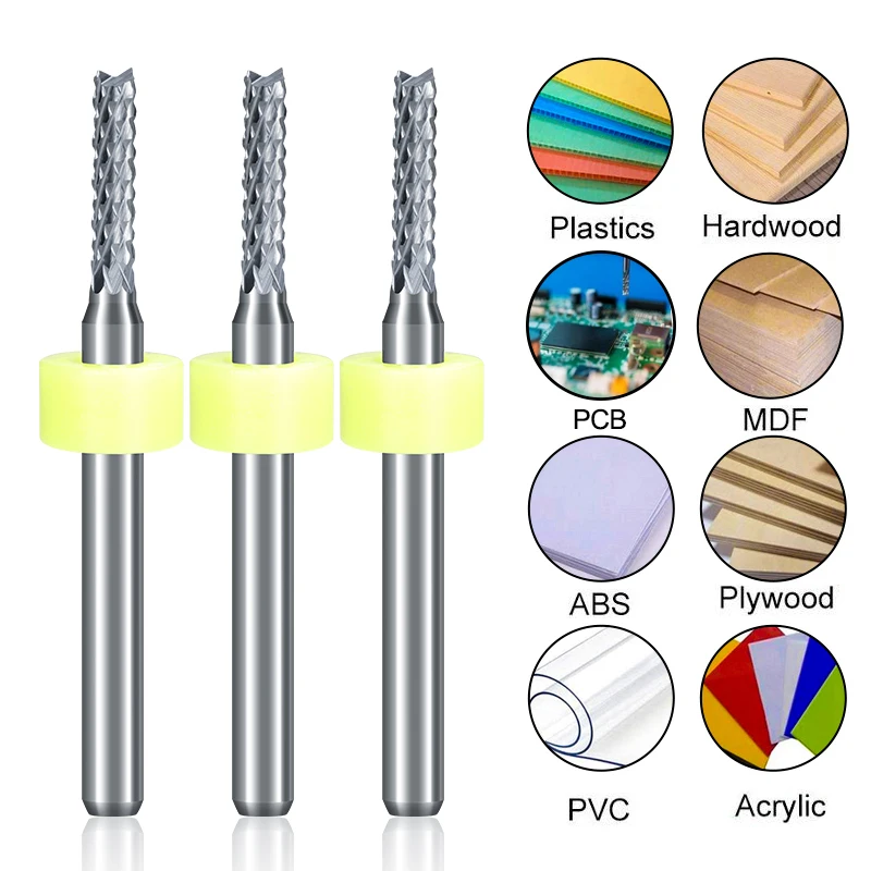 XCAN 10 Chiếc 0.5-3.175Mm Carbide PCB Miling Cắt 3.175Mm Vít Khắc CNC Máy Cấp Cối Xay