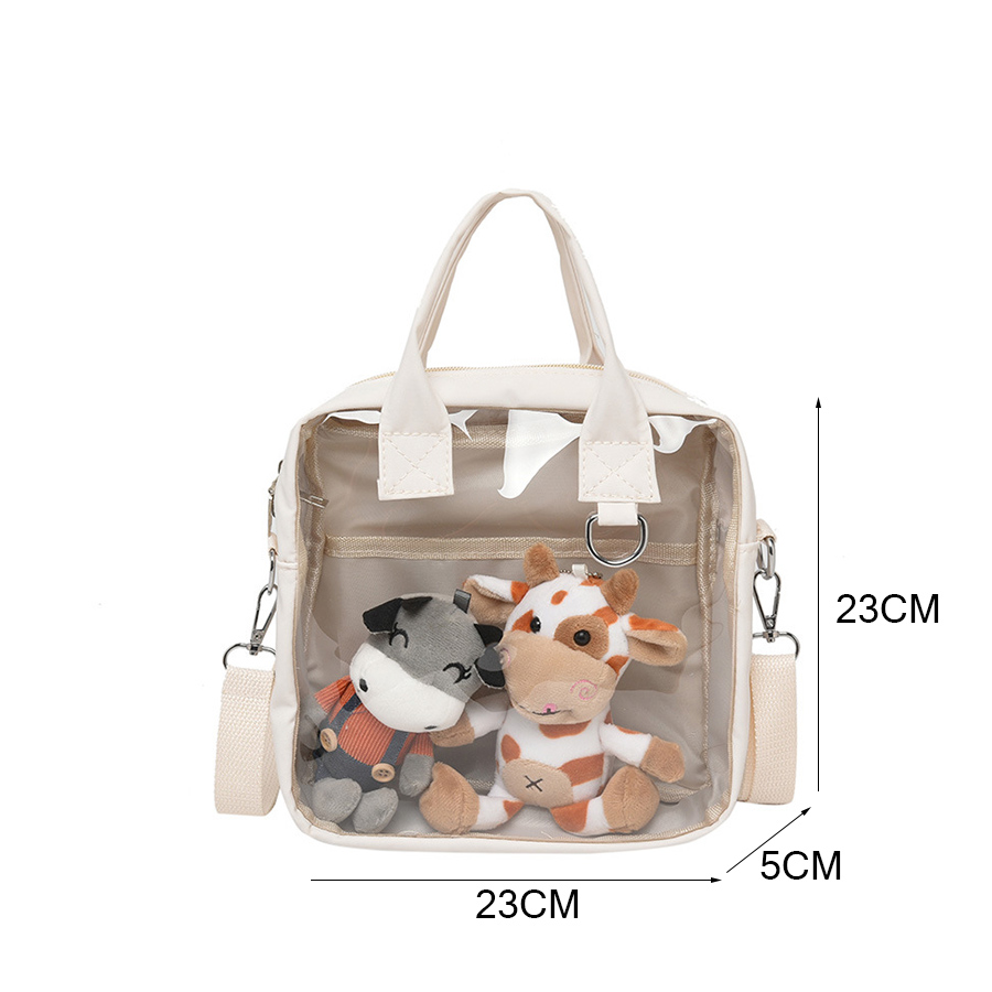 Bolso de hombro de nailon y PVC transparente para mujer, bolsa de lujo, pequeña, cuadrada, cruzada, 2021