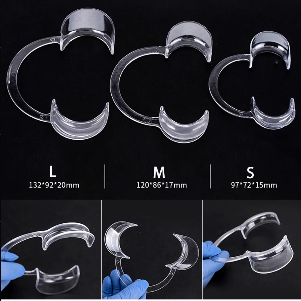 JNSUR 10pcs Dental Mond Opener C Vorm Orthodontische Tandheelkunde Tool Intraorale Zacht Plastic Wang Lip Retractor Mond Expander