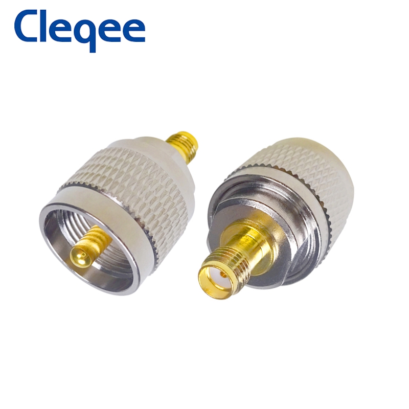 Cleqee 1 Buah SMA Female Ke UHF PL259 Male PL259 Connector RF Coax Coaxial Adapter