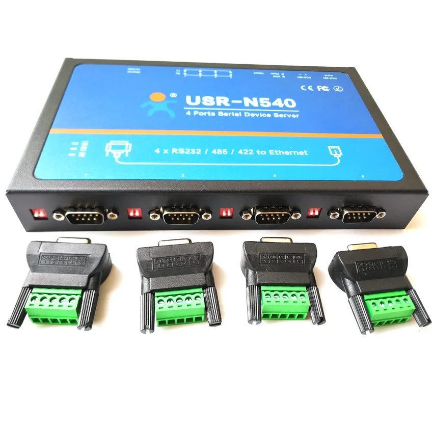 USR-N540 4 Poorten Seriële Apparaat Servers, Seriële RS232 Rs485 Rs422 Naar Ethernet Converter Module Controller