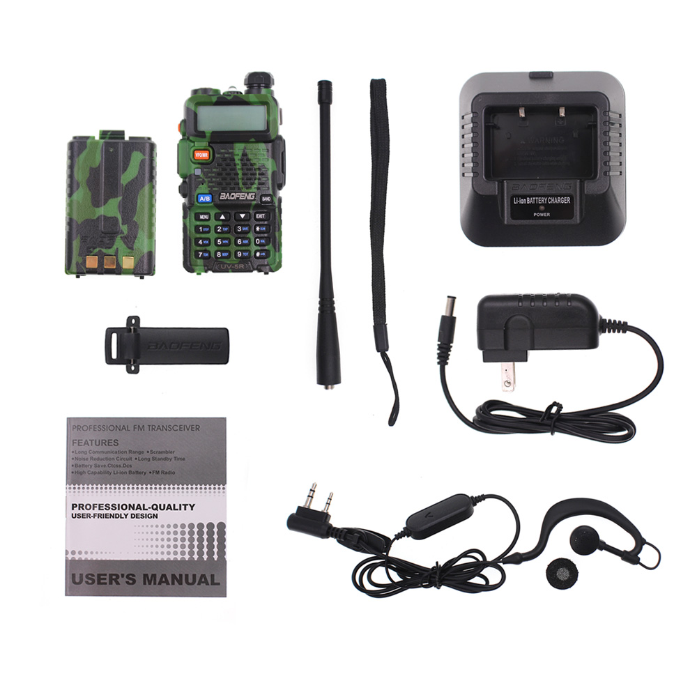 Baofeng UV-5R 5W Walkie Talkie UV Dual Band a lungo raggio portatile Ham CB Radio Ricetrasmettitore FM Radio bidirezionale Magazzino all'estero