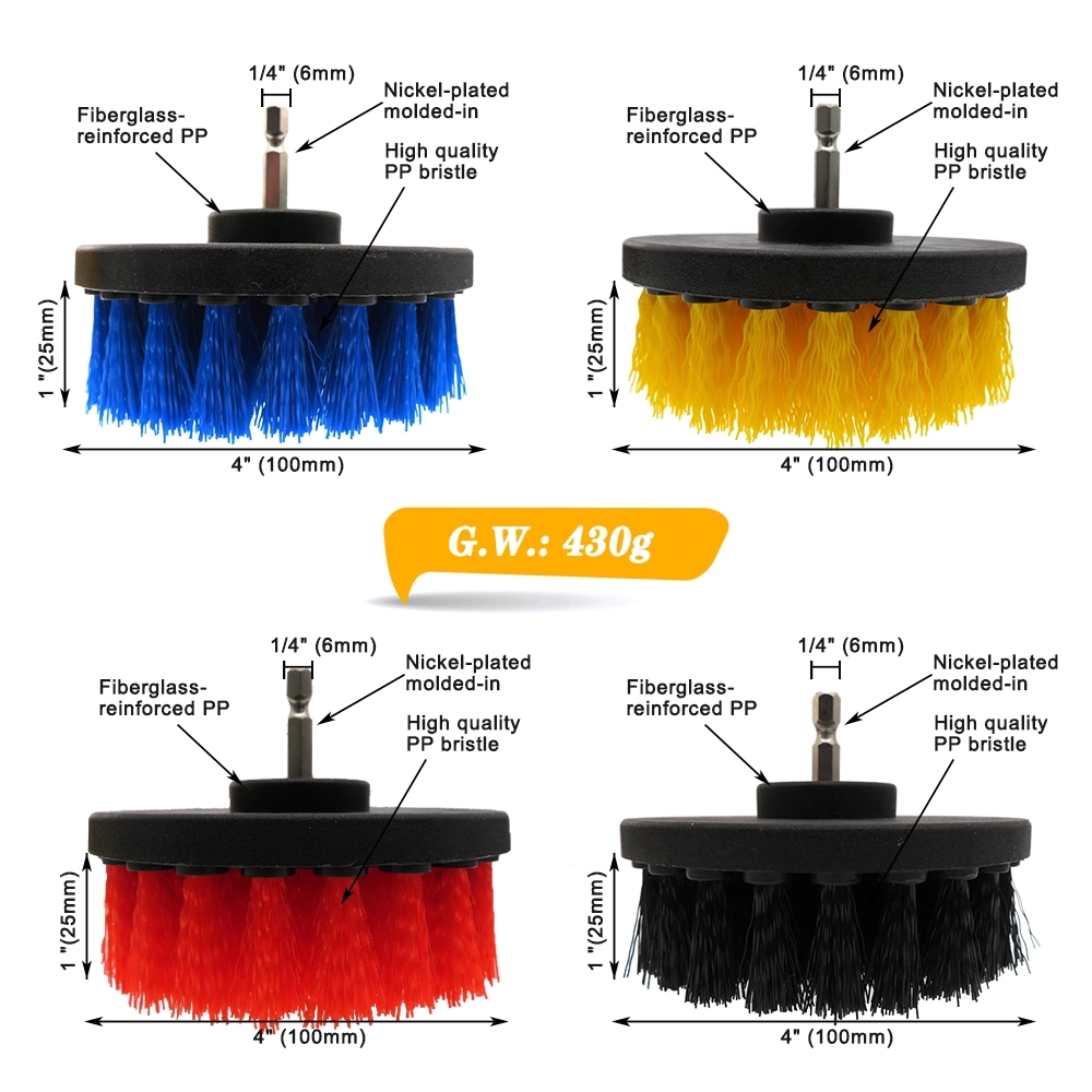 Mới 1 Cái 4 Inch Khoan Bàn Chải Kèm Vệ Sinh Thảm Da Và Tăng Chiều Cao Xe Dụng Cụ Đánh Bóng