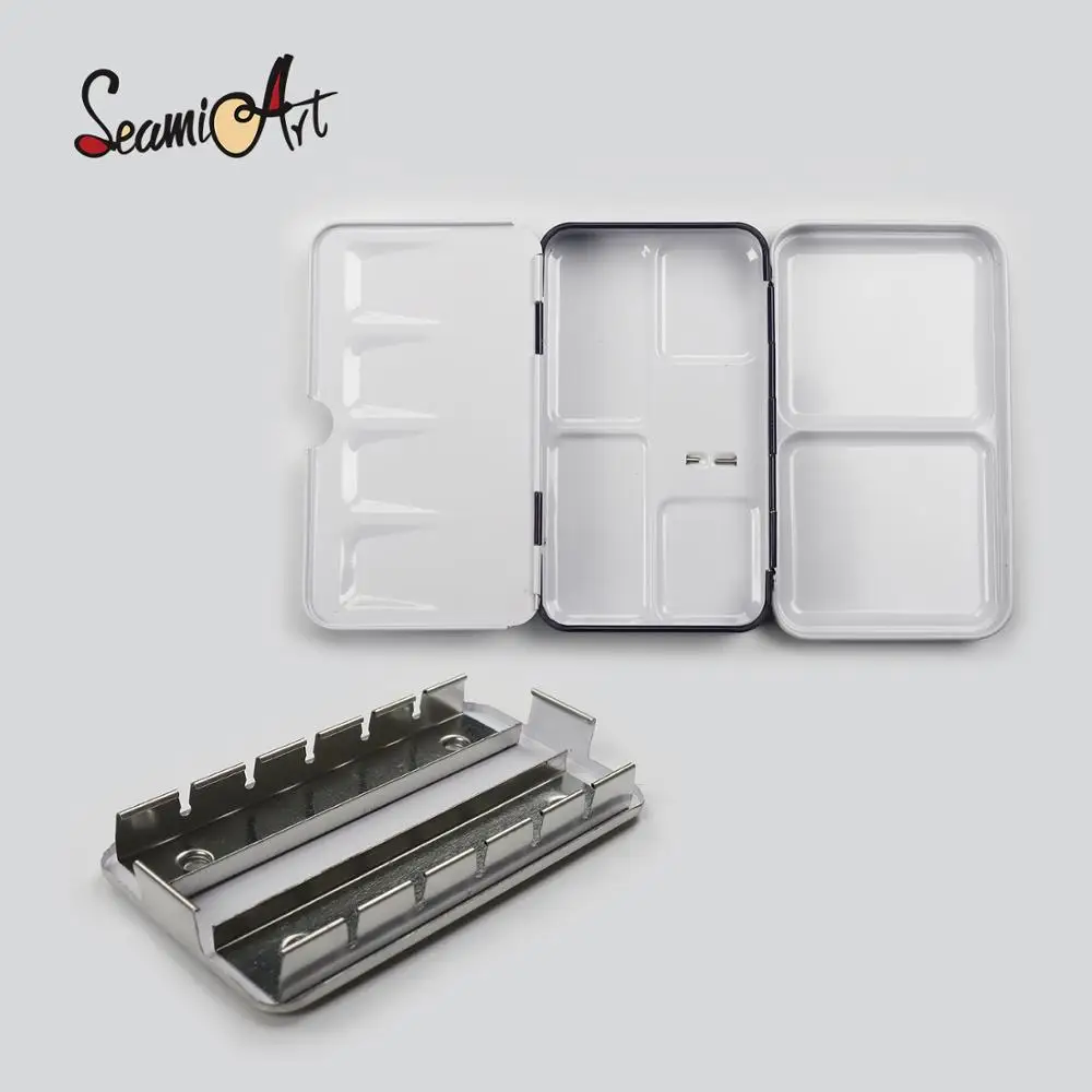 SeamiArt Nửa Chảo Màu Nước Khay Sơn Tín Hộp Trống Bảng Tranh Lưu Trữ Khay Đựng Son Hộp Cho Tranh Supplie