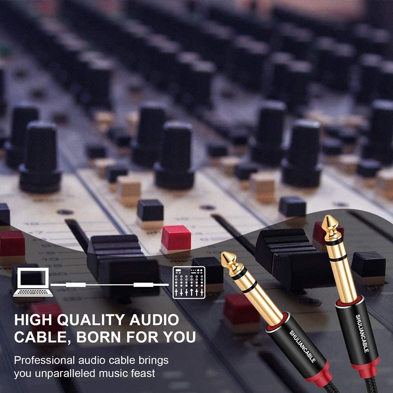 Cá Phổi Nhạc Cụ Guitar Cáp 6.35Mm TRS Âm Thanh Stereo Cáp Đực Cho Đàn Guitar Điện, đàn Guitar Bass Điện Mandolin