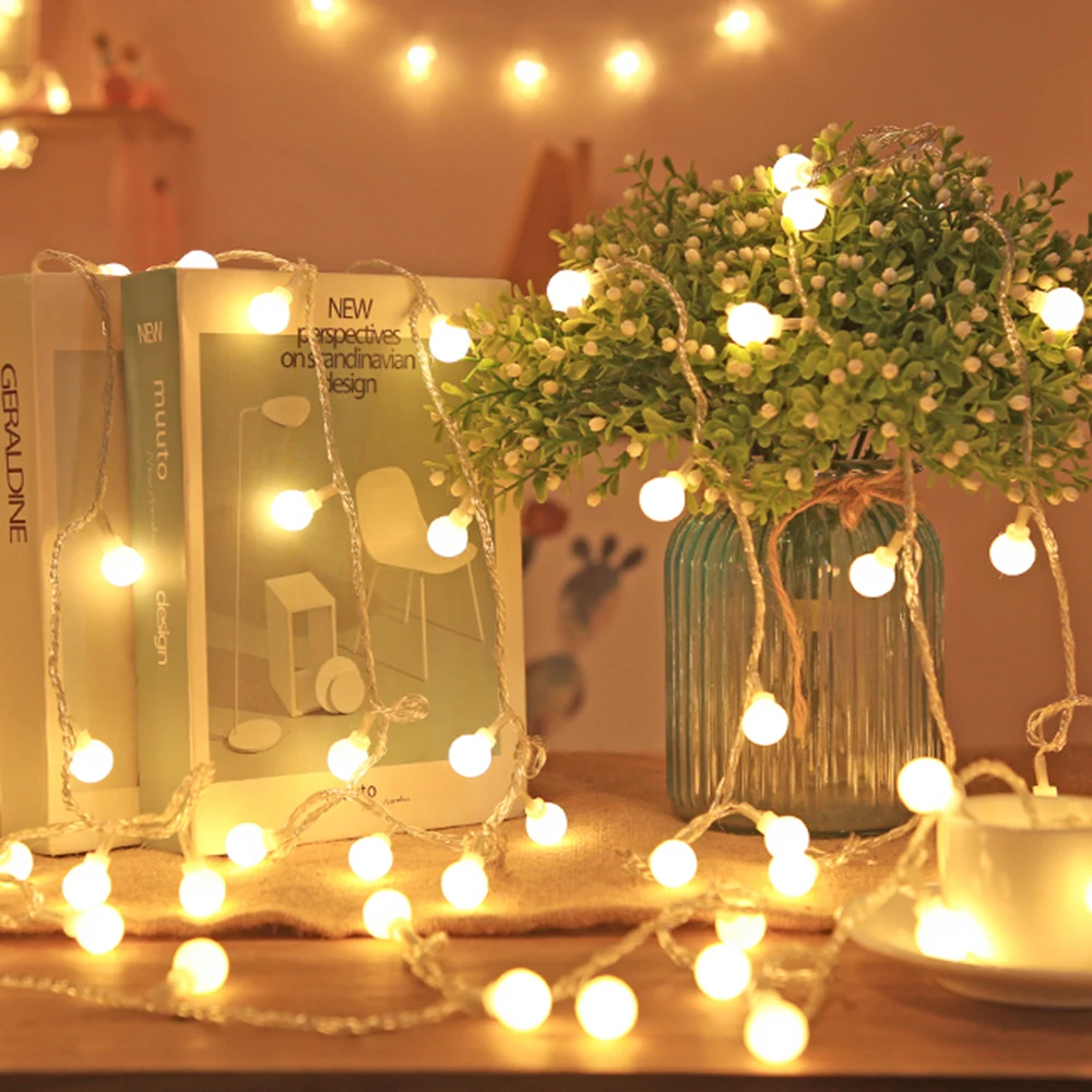 USB/バッテリー電源 LED ボールガーランドライト妖精ストリング屋外ランプホームルームクリスマスホリデーウェディングパーティーライト装飾