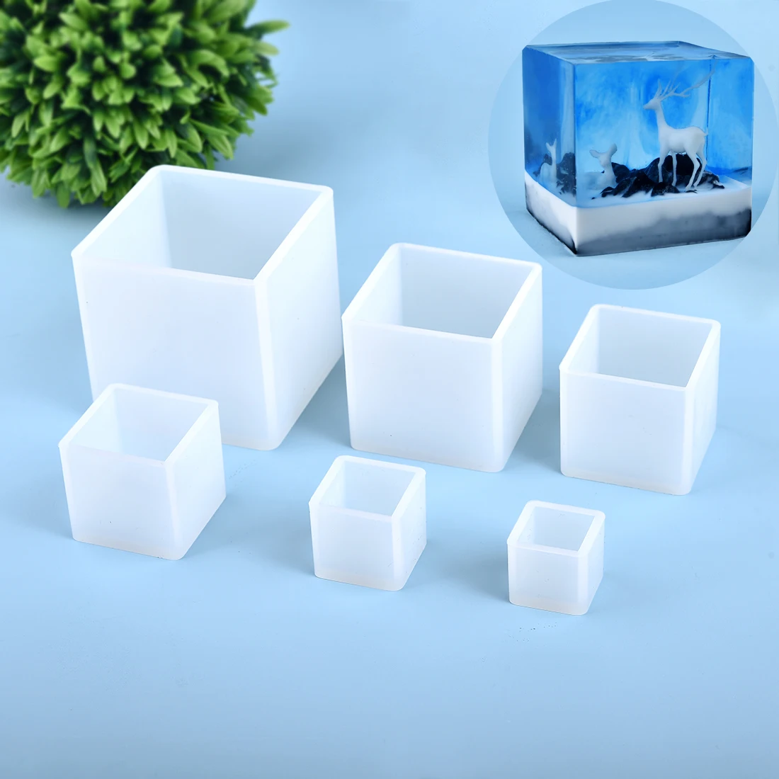 Cuboid Cube เรซินแม่พิมพ์คริสตัลอีพ็อกซี่ซิลิโคนแม่พิมพ์ DIY เครื่องประดับจี้ถาดแม่พิมพ์สแควร์สี่เหลี่ยมผืนผ้าหล่ออุปกรณ์เสริม