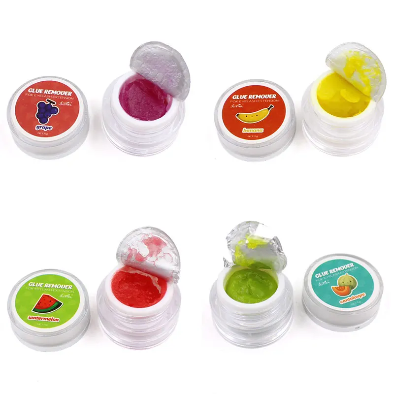 Removedor de pegamento para pestañas con olor fragante, crema de eliminación de sabor a fruta profesional para extensiones de pestañas, herramientas de maquillaje, 5g