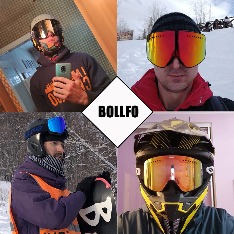 スキーメガネスキーダブルレンズ磁気登山メガネ UV400 防曇スキーゴーグル男性女性スノーモービルマスク