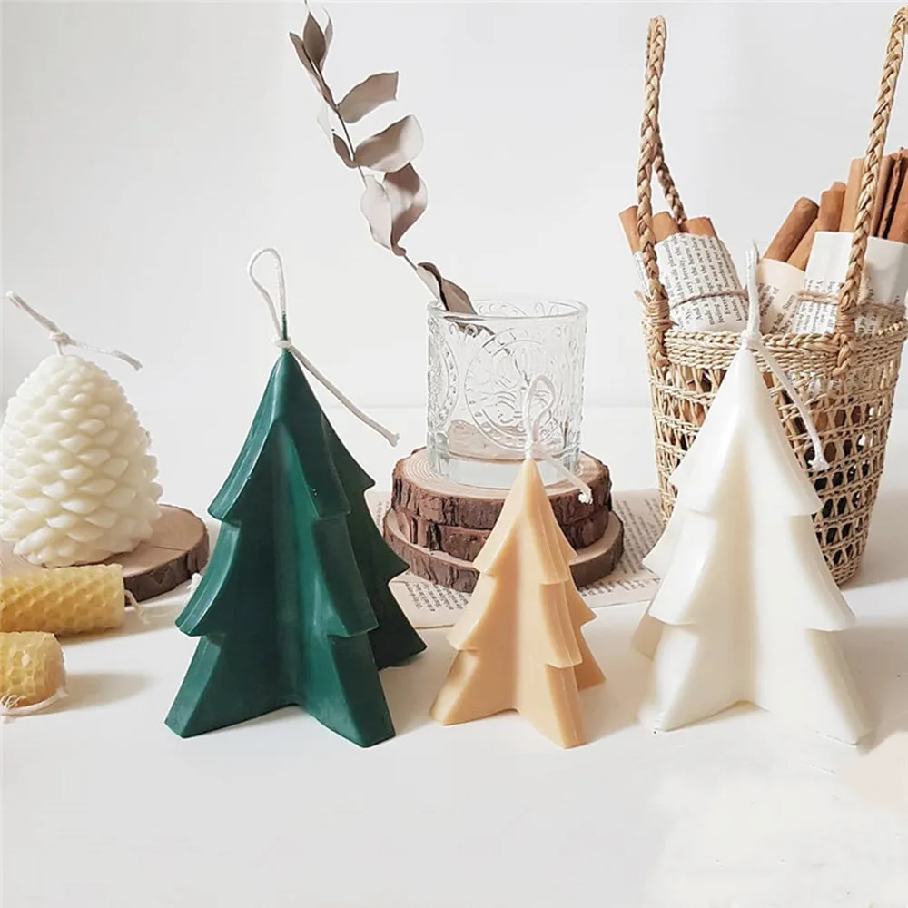 3D Pohon Natal Akrilik Cetakan Lilin DIY Buatan Tangan Cetakan Lilin Aroma Membuat Lilin Persediaan Plastik Cetakan Lilin Membuat Lilin