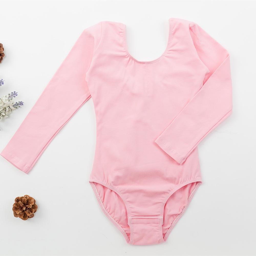 Collant de manga longa para meninas da criança crianças dança ballet ginástica bodysuit outfit collant profissional algodão macacão banho
