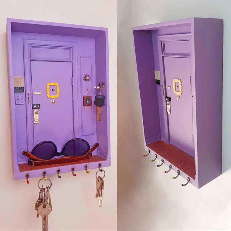Chương Trình Truyền Hình Cho Bạn Bè Treo Tường Kèm Móc Khóa Vintage Tím Của Monica Khung Cửa Trang Trí Nhà Cá Tính Cho Chương Trình Truyền Hình Người Yêu