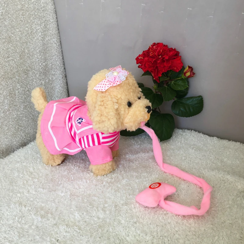 Chú Chó Robot Tương Tác Chó Đồ Chơi Điện Tử Sang Trọng Con Chó Con Thú Cưng Đi Bộ Vỏ Cây Dây Xích Teddy Đồ Chơi Dành Cho Trẻ Em Quà Tặng Sinh Nhật