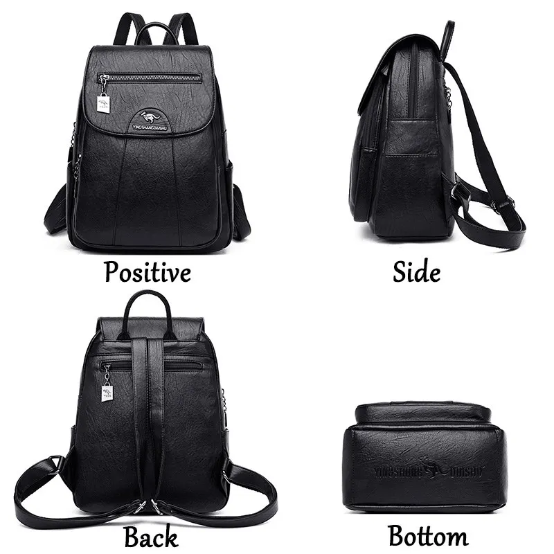 5 cores mulheres mochilas de couro macio vintage feminino sacos de ombro sac a dos viagem casual senhoras bagpack sacos escolares