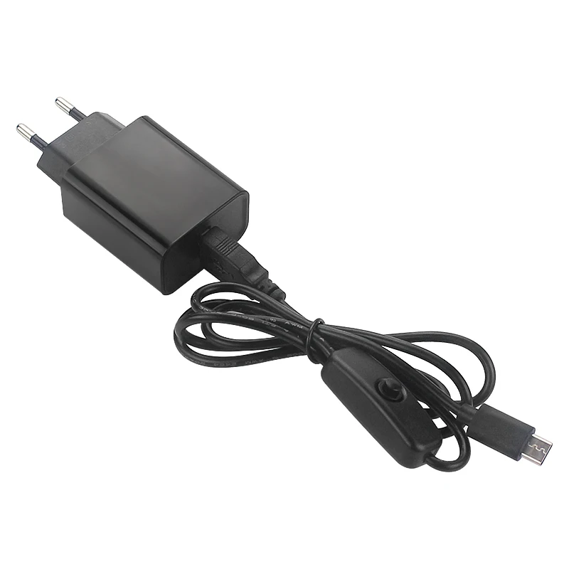 Raspberry Pi 4 fuente de alimentación 5V 3A adaptador de corriente UE EE. UU. Reino Unido SU USB tipo C Cable USB con interruptor de encendido/apagado para Pi 4 naranja Pi 3 4 LTS