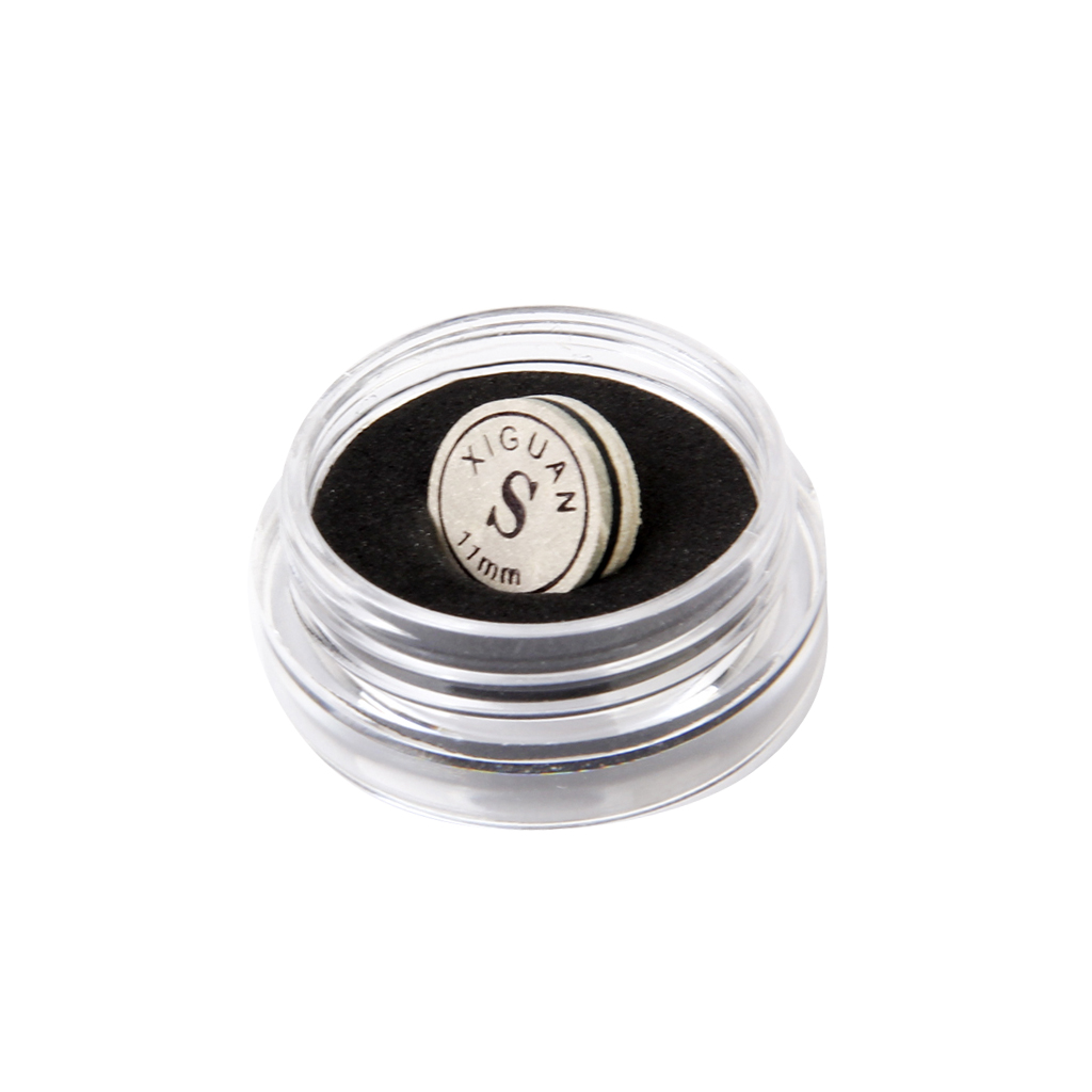 Punta de cuero para Snooker o Taco de billar con caja resistente a la humedad, pegamento en 11mm, 1 unidad