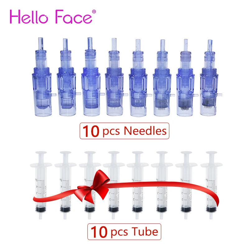 MTS Microneedle 10 PCS ตลับหมึกและ10 PCS หลอดเข็มฉีดยาชุดสกรูสำหรับ2 In 1 Mini Hydra ปืนอัตโนมัติ mesotherapy Injector F8