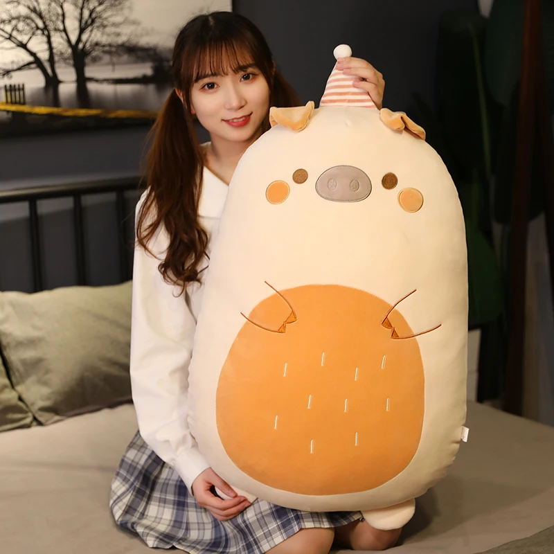 45-80Cm Ít Động Vật Sang Trọng Đồ Chơi Béo Squishy Nhồi Bông Khủng Long Con Heo Chim Cánh Cụt Gấu Mềm Búp Bê Bé Xoa Dịu Hoạt Hình sang Trọng Đệm