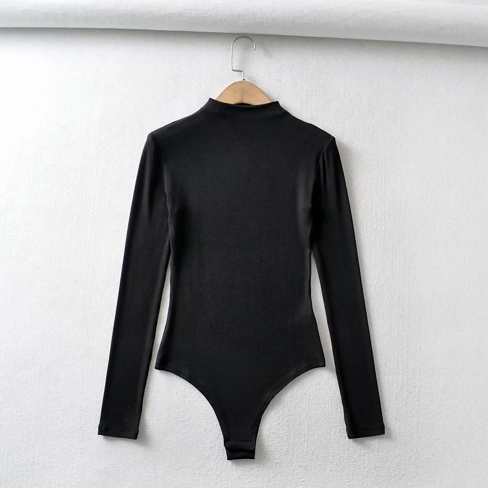 She'smoda moletom feminino com manga comprida, novo bodysuit para mulheres, macacão com gola ribbed para o outono 2020