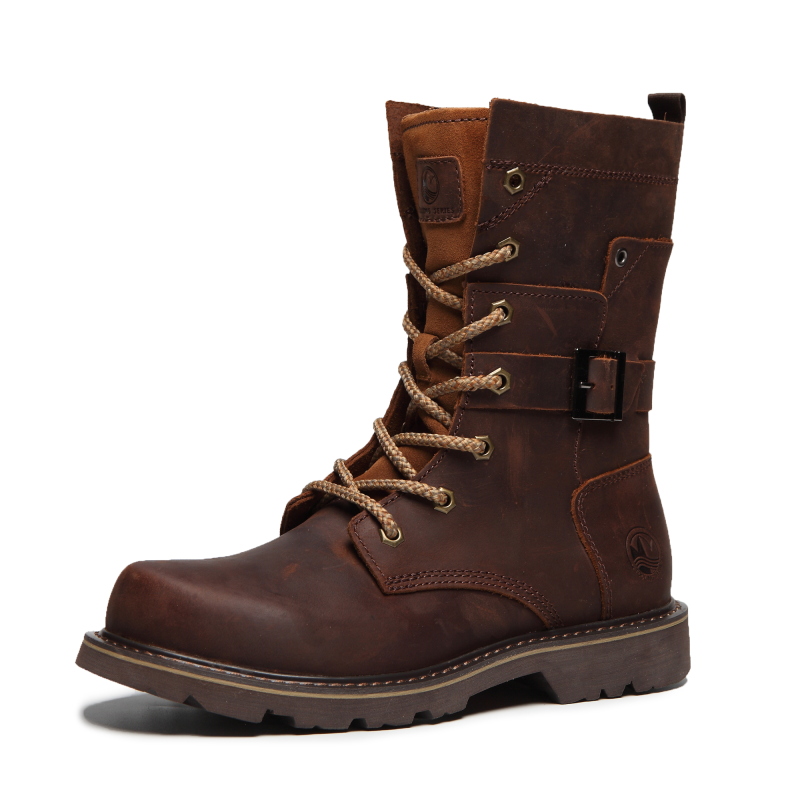 Zapatos de senderismo para hombre, botas de caza impermeables, botines tácticos de combate en el desierto, zapatos de trekking, zapatillas de trabajo de cuero para caminar