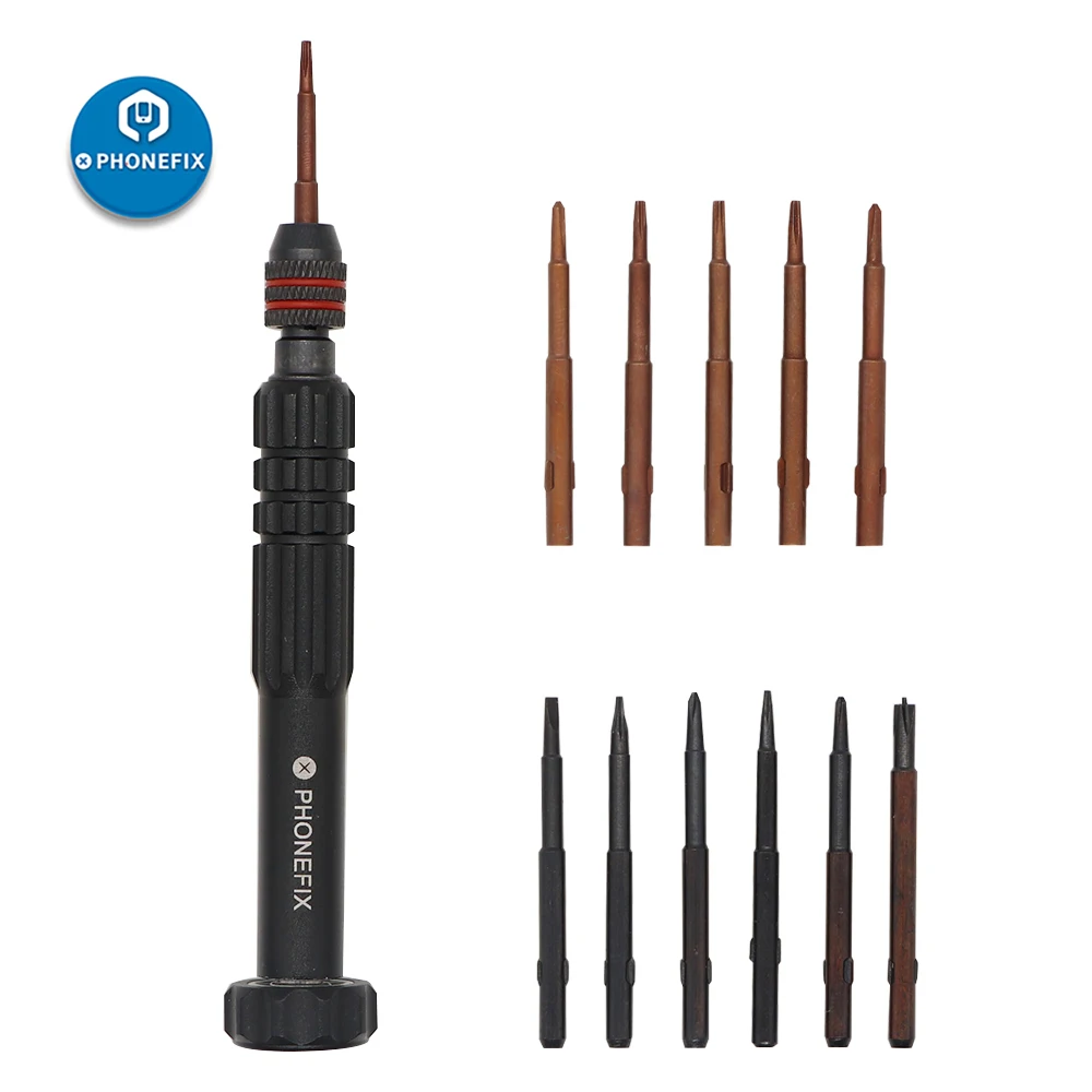 12 Chiếc Tua Vít Bit Độ Chính Xác Bộ Tua Vít Torx Vít Chữ Thập Công Cụ Bảo Trì Cho iPhone 6 6S 7 8 X Điện Thoại Dụng Cụ Mở