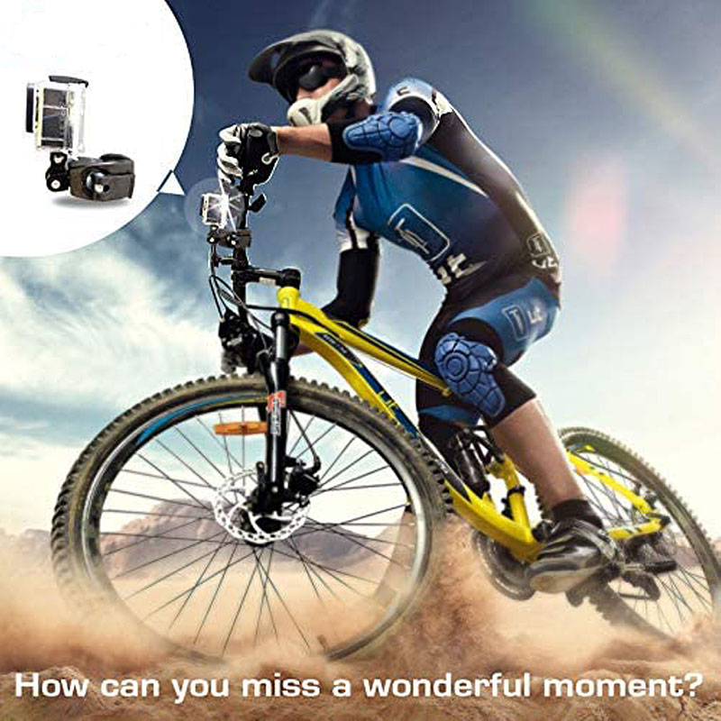 Clearance_Motorrad-Lenker-Fahrradgriffklemme, Kamerahalterung für Gopro Hero 12 11 10 9 8 7 6 5 4 Sitzung, max. Schwarz SJCAM EKE